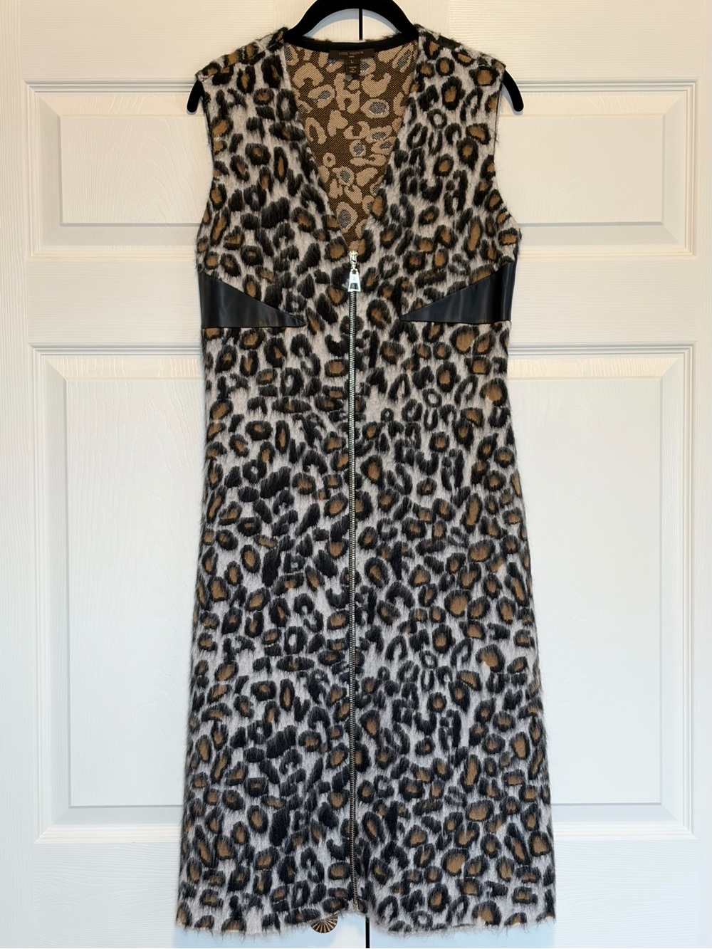 Rare Louis Vuitton 2015 Runway Collection Wool & Mohair Leopard Print Dress